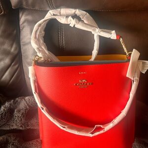 Coach Vibrant Multi color Leather Shoulder Bag